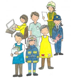 性別にとらわれず職業選択をしているイラスト