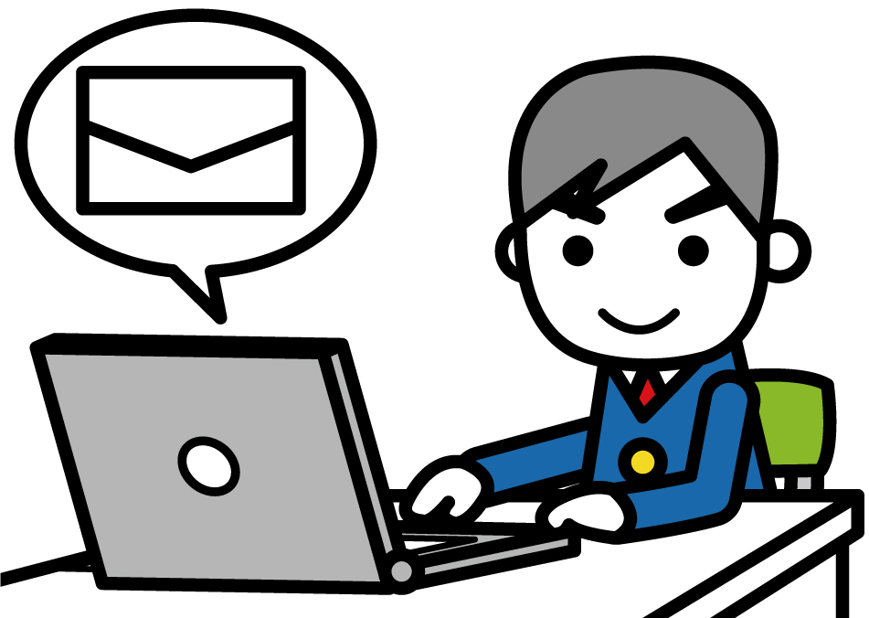 メールを送信している画像