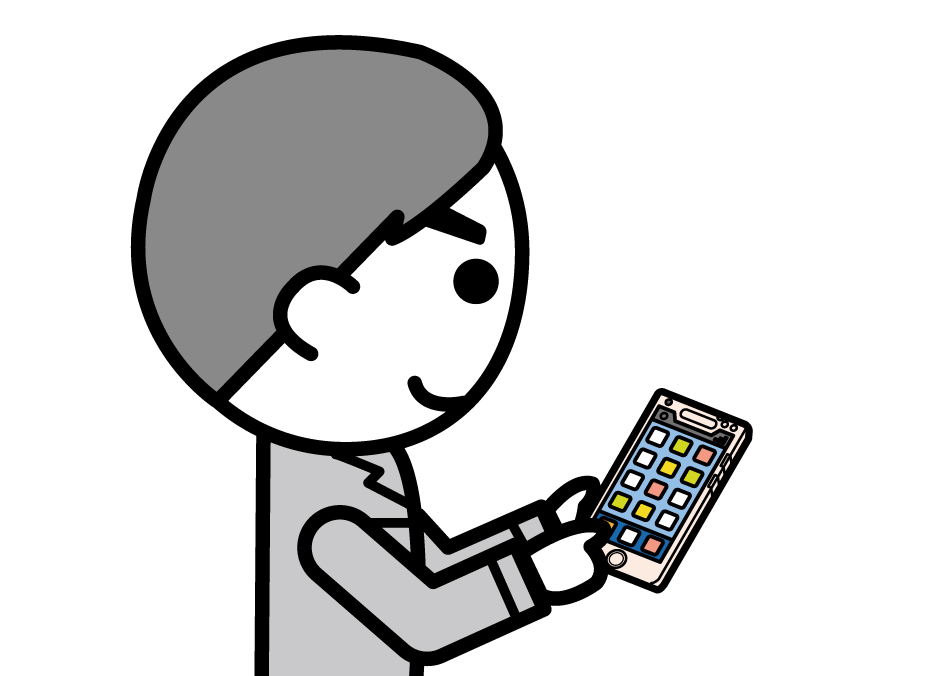 スマートフォンを操作している画像