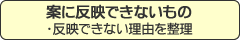 案に反映できないもの ・反映できない理由を整理