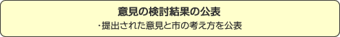 意見の検討結果の公表・提出された意見と市の考え方を公表