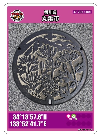 綾歌三山と菊がデザインされたカードの画像1
