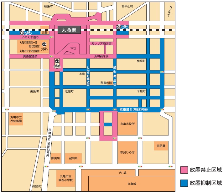 自転車放置禁止区域地図