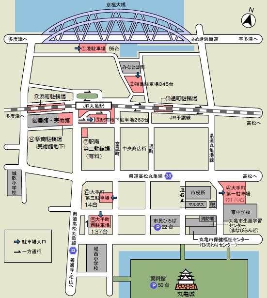 市営駐車場・駐輪場位置図