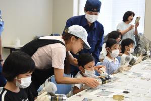 鑑識体験の様子