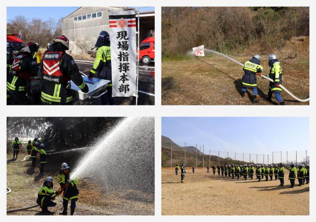 南消防官内　消防署・消防団合同訓練